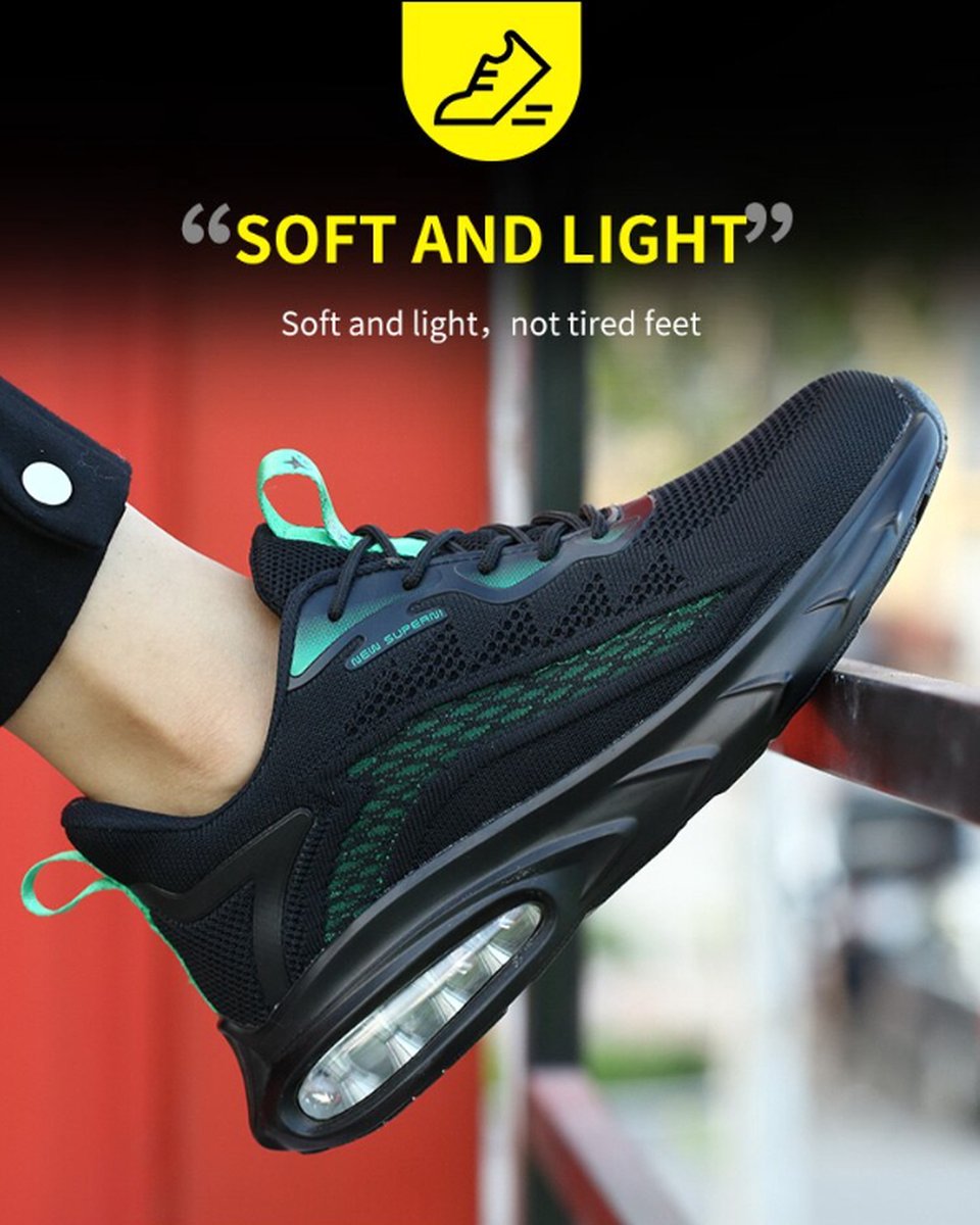 Safety shoes -38 - S1P - work shoes - Women/Men - Sneakers - Work sneakers - Shockproof - Puncture-resistant sole - Non-slip - Steel toe cap