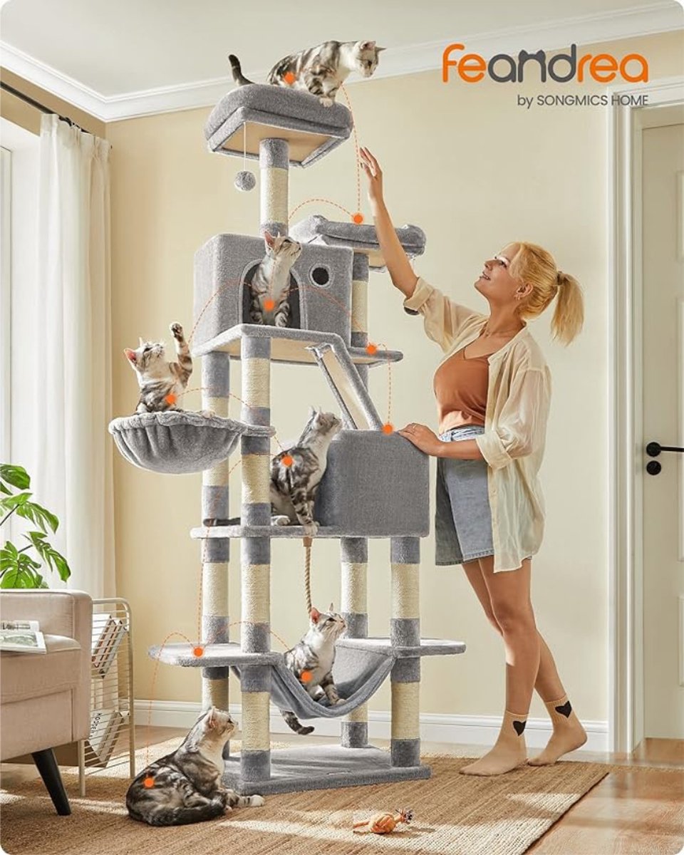Heavy duty cat scratching post - Tall cat scratching post - Log scratching post - Cat tower - Ceiling scratching post - Sturdy scratching post - Cat scratching post - XXL - Cat enclosure