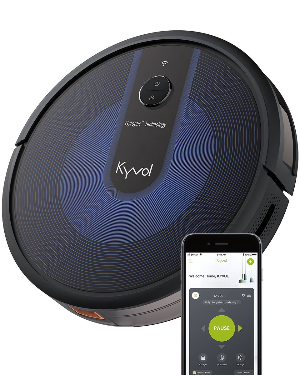 Kyvol E31 smart robotstofzuiger/dweilrobot met oplaadstation - zwart