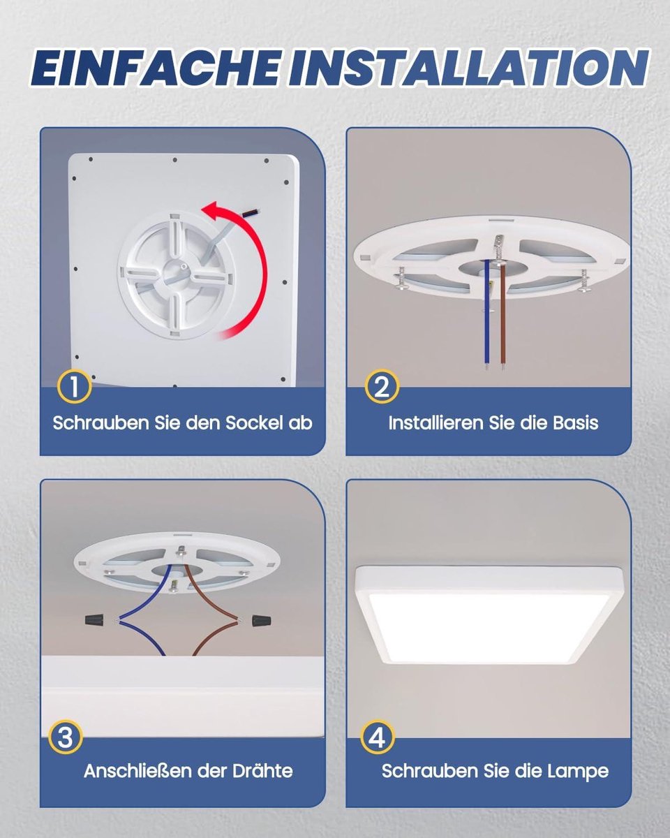 Badkamer Plafondlamp - Plafondlamp Moderne LED 36W 5000K Natuurlijk Wit Ultraslim 25MM - Badkamer Lampen Plafond Woonkamer Slaapkamer - Keuken Kantoor IP44 3866LM Vierkant Wit 30CM