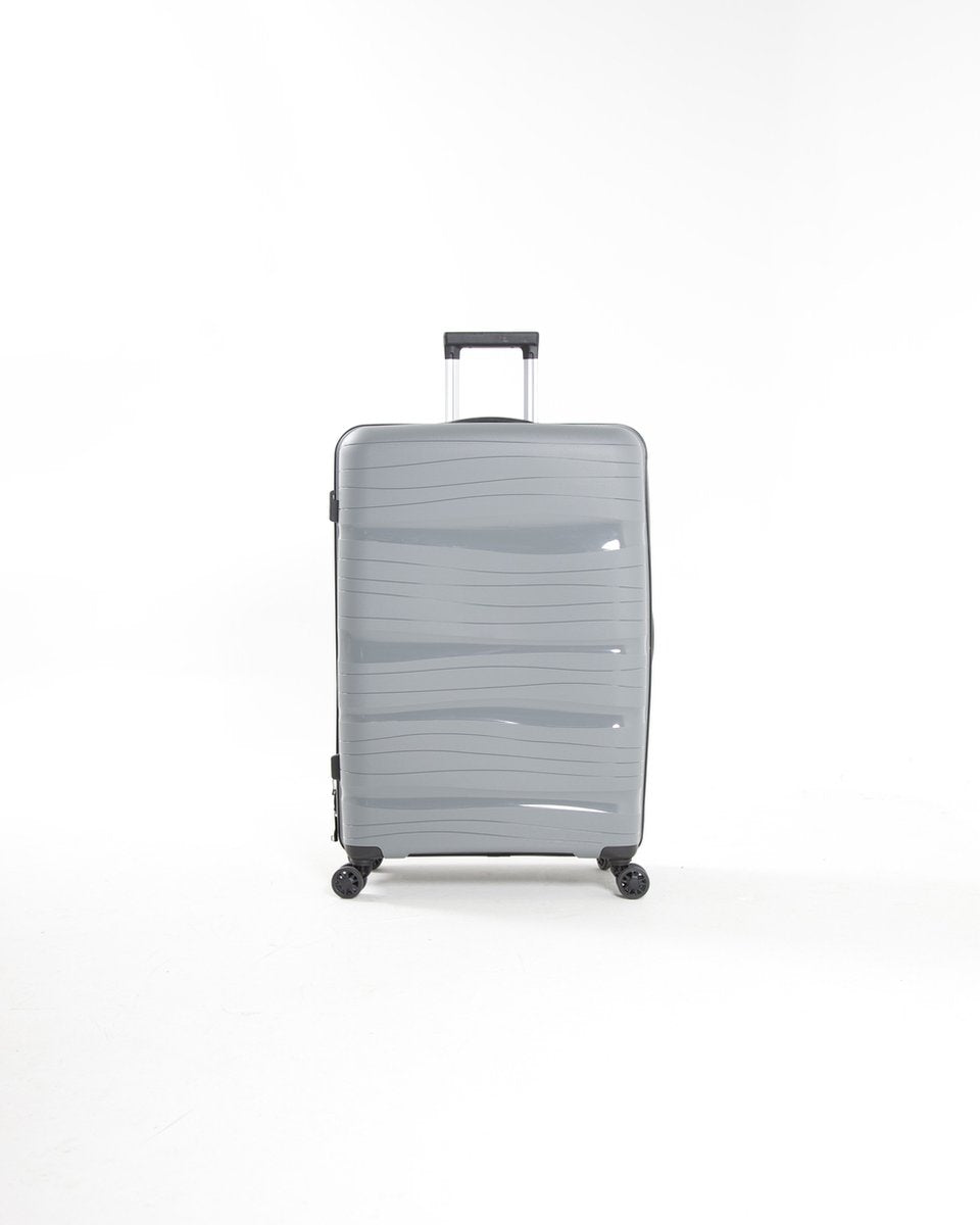 Montreal - Lightweight Suitcase - 24 inch - 65L - Compact Size M - 67x42x27 cm - With built-in TSA lock - Light Grey