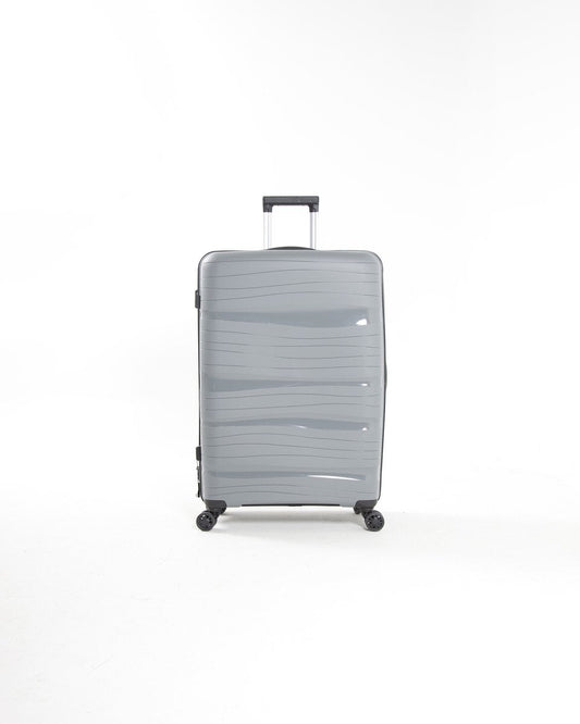 Montreal - Lightweight Suitcase - 24 inch - 65L - Compact Size M - 67x42x27 cm - With built-in TSA lock - Light Grey