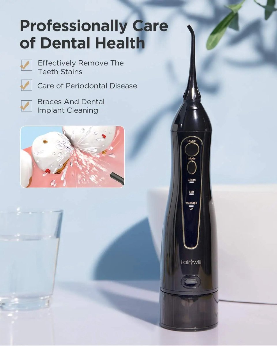 Monddouche + Elektrische Tandenborstel Set Sonische Tandenborstel & Waterflosser USB Opladen Waterdicht 5 Modi 3 Opzetborstels Tandenborstel Mondverzorging Hygiëne