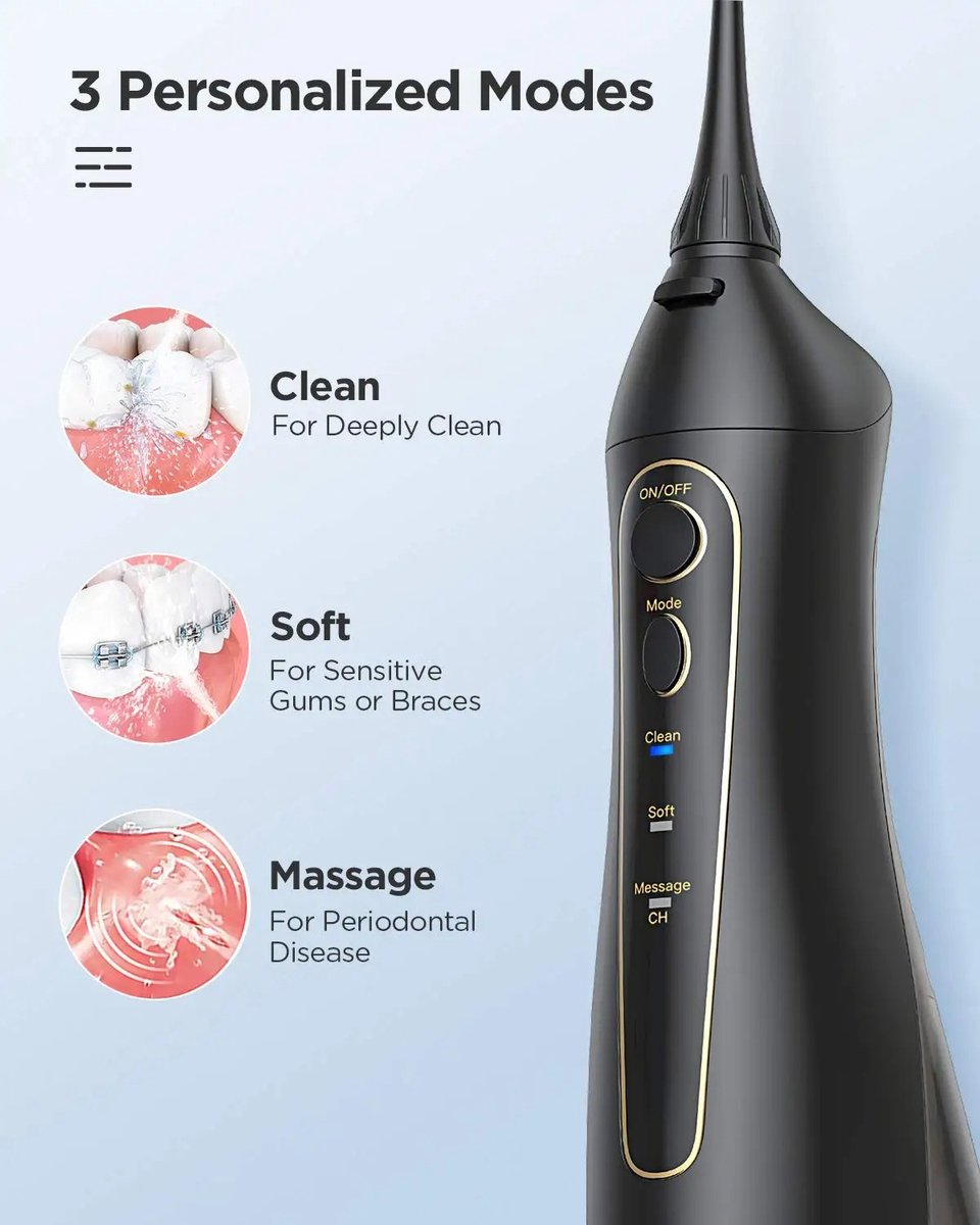 Monddouche + Elektrische Tandenborstel Set Sonische Tandenborstel & Waterflosser USB Opladen Waterdicht 5 Modi 3 Opzetborstels Tandenborstel Mondverzorging Hygiëne