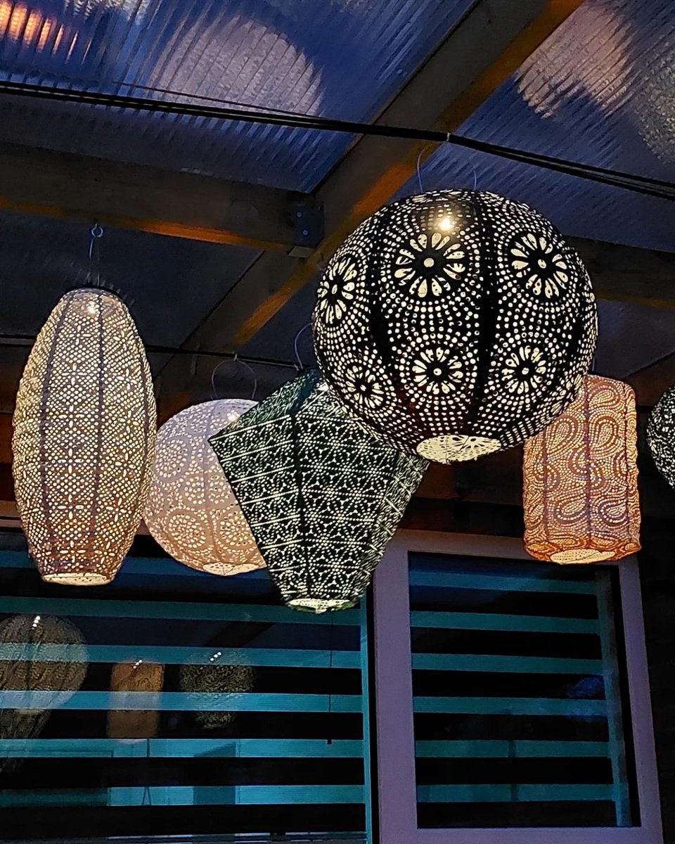 7 x Solar buiten Lampion met motief - Pakket - tuinverlichting - zonne energie - buitenlamp