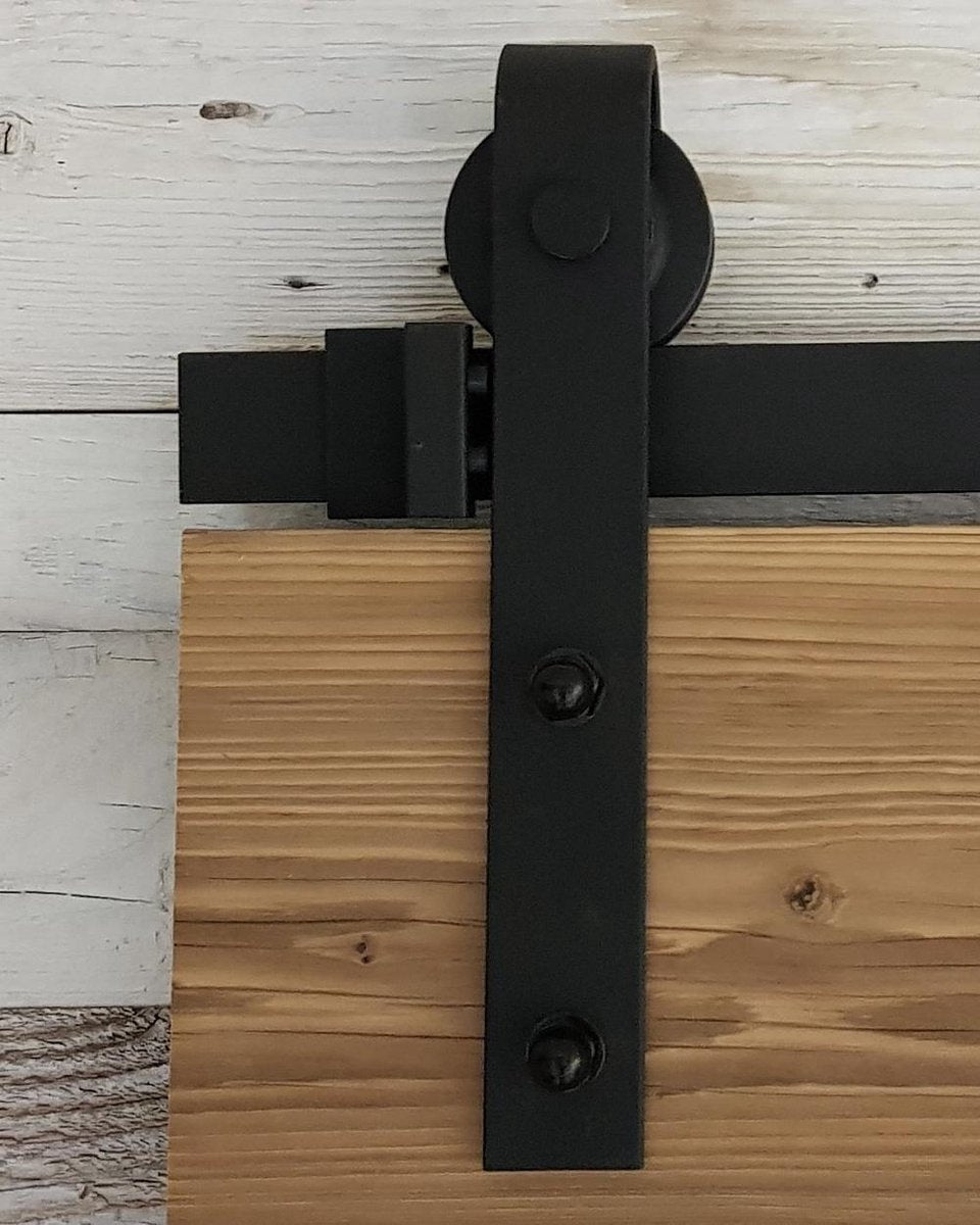 Barnwoodweb Sliding Door System Straight for 2 doors - Complete set - 380 cm rail - Black