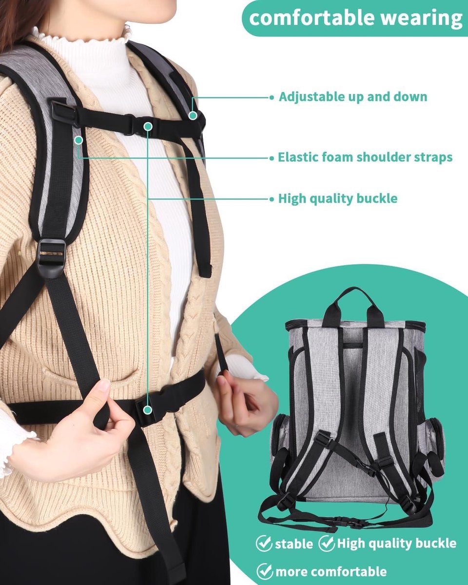 Expandable Dog Backpack for Large Cats and Dogs - Foldable Pet Backpack up to 10 kg - Breathable Cat Bag Dog Bag with Expandable Backpacks - Suitable for Small and Medium Animals