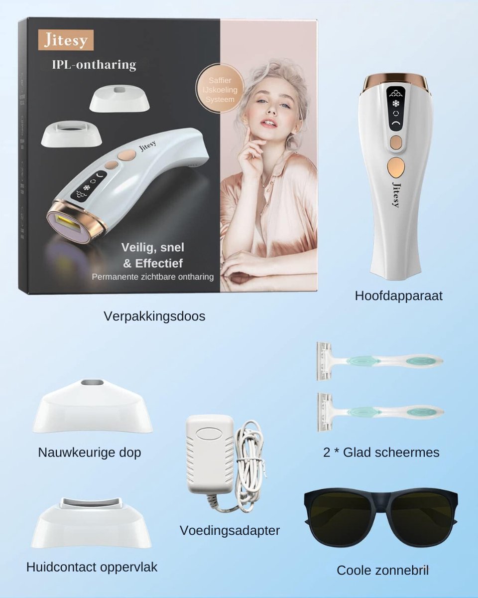 IPL Laser Ontharingsapparaat - Laser Ontharing Met IJskoeling - Ontharing Laser - Ontharingsapparaat Laser - Ontharingsapparaten Laser - Permanente En Pijnloze Haarverwijdering - Voor Gezicht En Lichaam - Automatische & Handmatige Modus