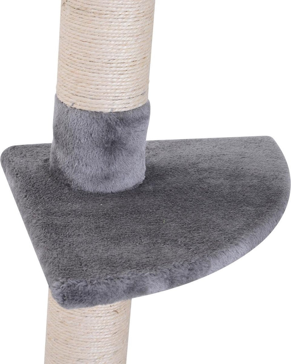 Krabpaal - In hoogte verstelbaar - Krabpaal voor Katten - Krabpaal - Kattenspeeltjes - Katten - Grijs - 40x30x (230–260) cm