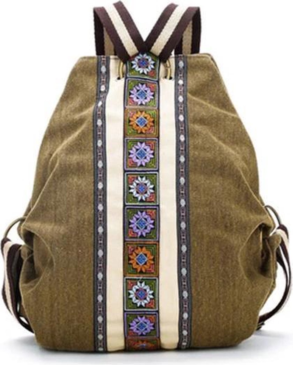Backpack travel bag shoulder bag Vintage holiday travel bag school bag. Sturdy bag with 6 extra storage compartments