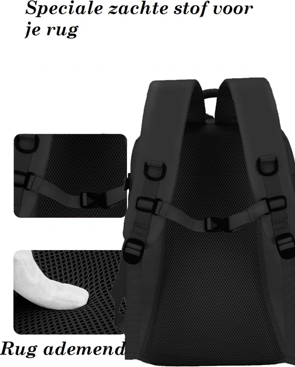 Avoir Avoir® Rugzak - Laptoptas - 17 inch - Dames en Heren - Anti-Diefstal - Waterdicht - Rugtas - tot 40 Liter - Laptop Rugzak - Laptoptas Zwart