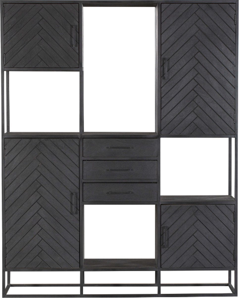 Compartment cabinet Sanne supreme XXL - industrial compartment cabinet - mango wood compartment cabinet