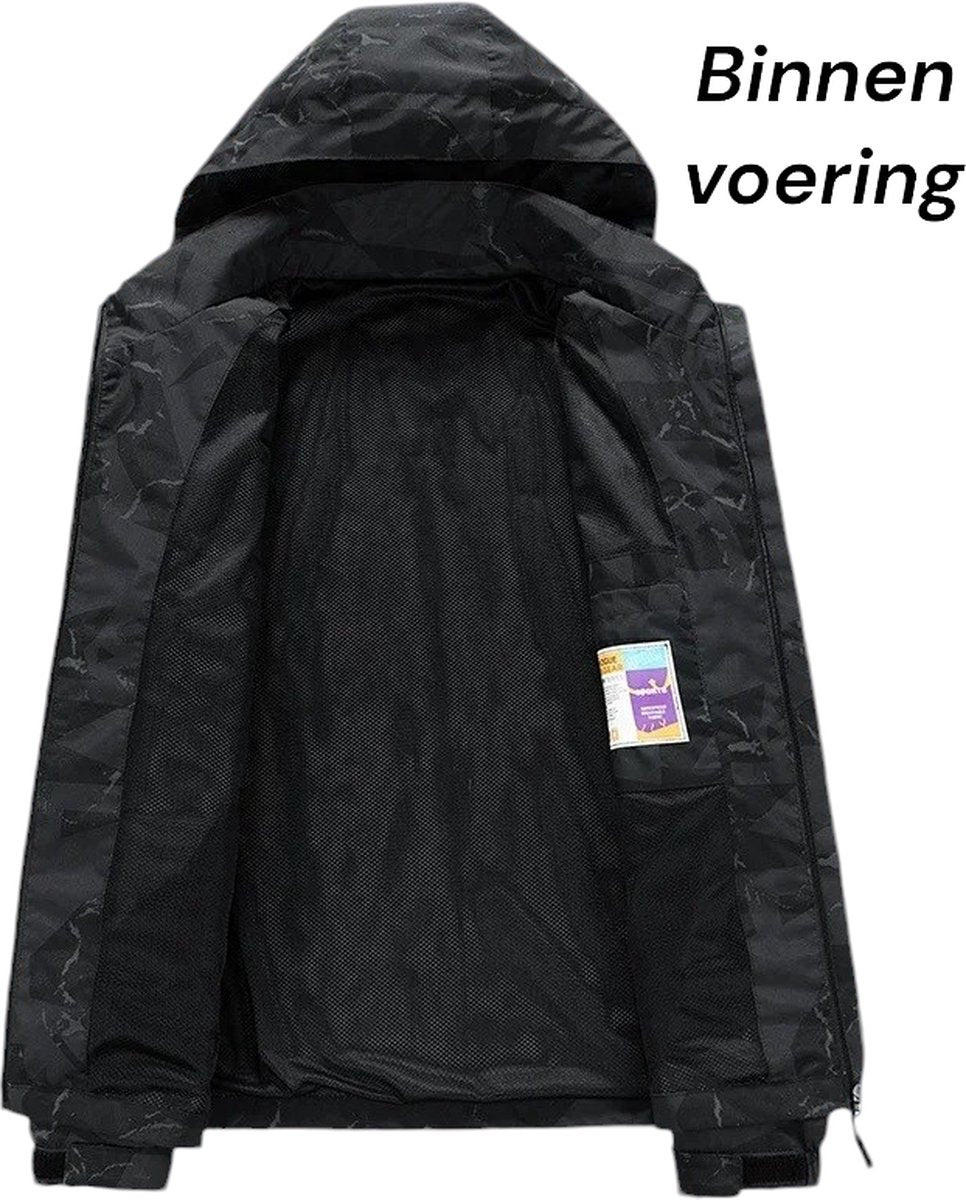 Aventury® Windjack - Windjack Heren - Regenjack - Regenjas Heren - Regenjas - Outdoorjassen - Maat M - Zwart
