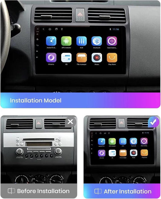 CarPlay Suzuki Swift 2005-2010 8Core Android 10 navigatie- en multimediasysteem Bluetooth USB WiFi 2+32GB 4G