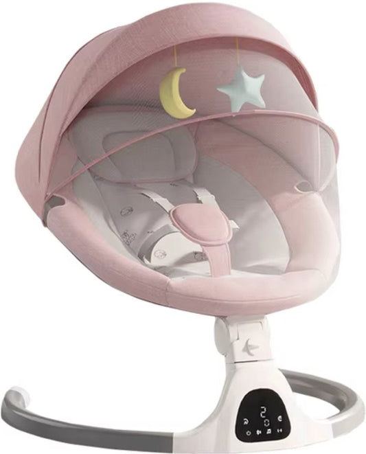 J&R Elektrische Wipstoel - Wipstoel - Babystoel - Baby Swing - Schommelstoel - Elektrisch - Afstandsbediening - Bluetooth voor muziek - Roze