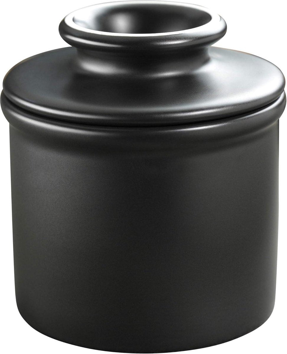 Franse keramische botervloot klassieke retro matzwarte afwerking – Butter Bell Original Crock van L. Tremain botervloot met deksel