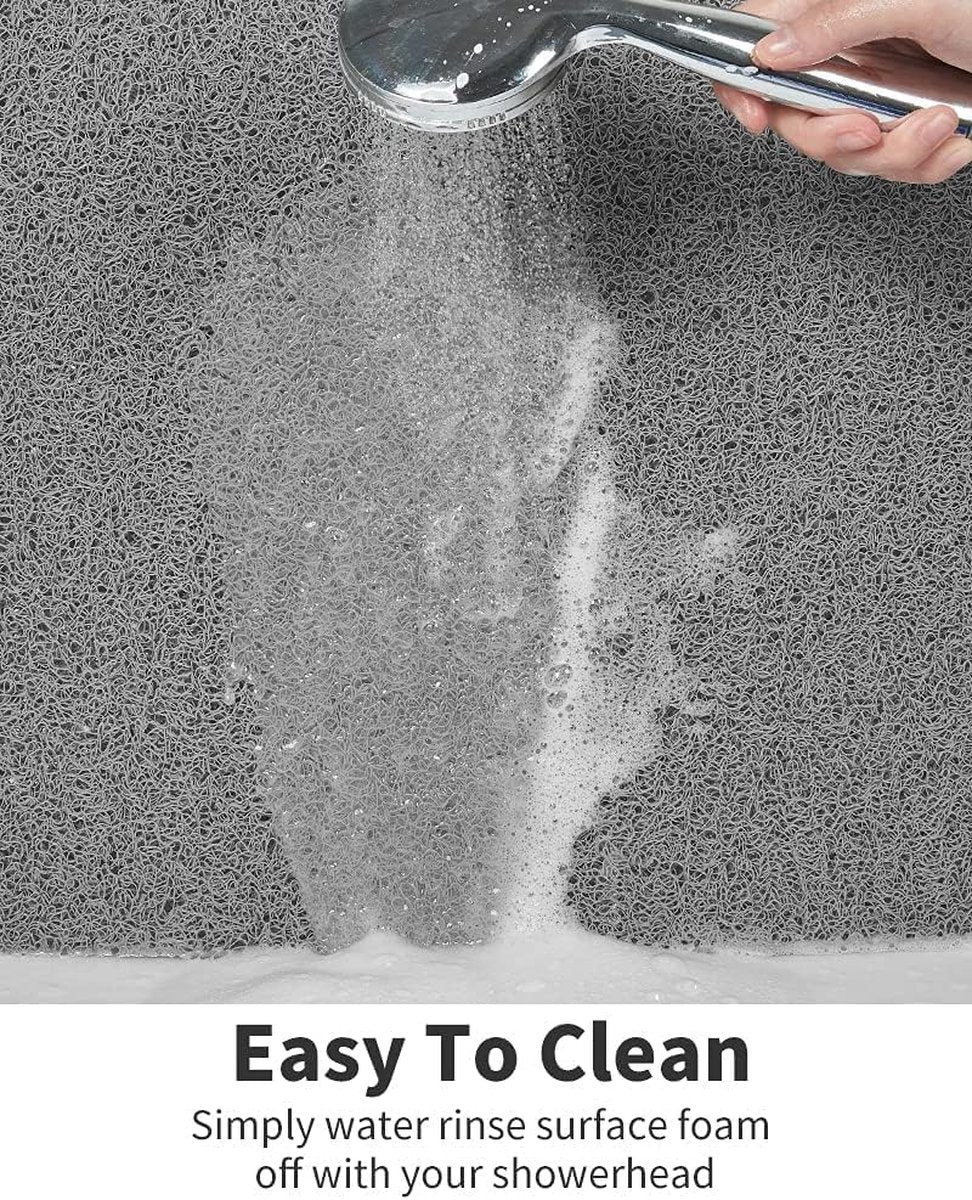 Douchemat, antislip, 80 x 80 cm, anti-schimmel, zacht, comfort, veilige badmat met afvoergaten, antislipmat, douche voor bad en natte ruimtes