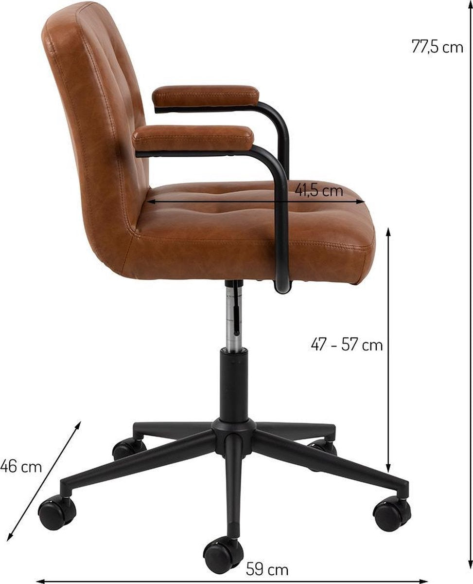 Bureaustoel Maeve Cognac