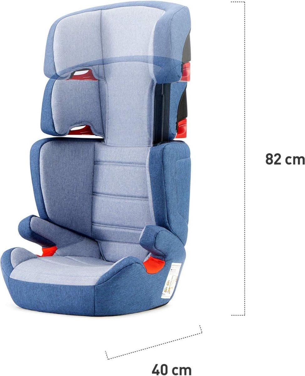 Car seat booster - Booster seat with Isofix - Adjustable Headrest for Toddlers - Group 2/3 - 15-36 kg - up to 12 years - Black/Grey