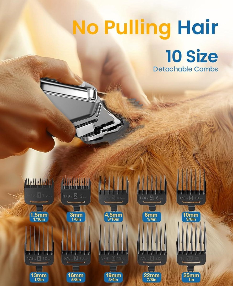 Silent Dog Grooming Clipper - IPX7 Waterproof Hair Trimmer - Professional Thick Coat Clipper - Dogs & Cats