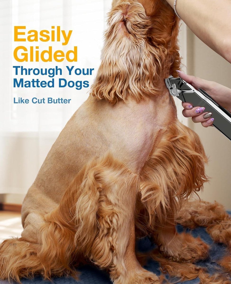 Silent Dog Grooming Clipper - IPX7 Waterproof Hair Trimmer - Professional Thick Coat Clipper - Dogs & Cats