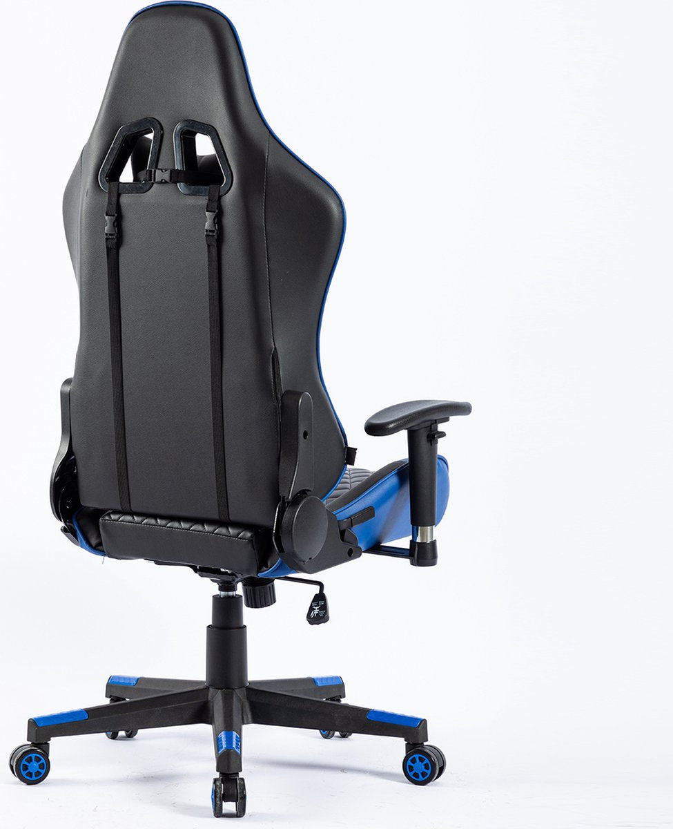 Seven Comfort - Game Stoel - Gaming Stoel - Gaming Chair - Zwart - Bureaustoel Met Nekkussen & Verstelbaar Rugkussen - Instelbare Zithoogte
