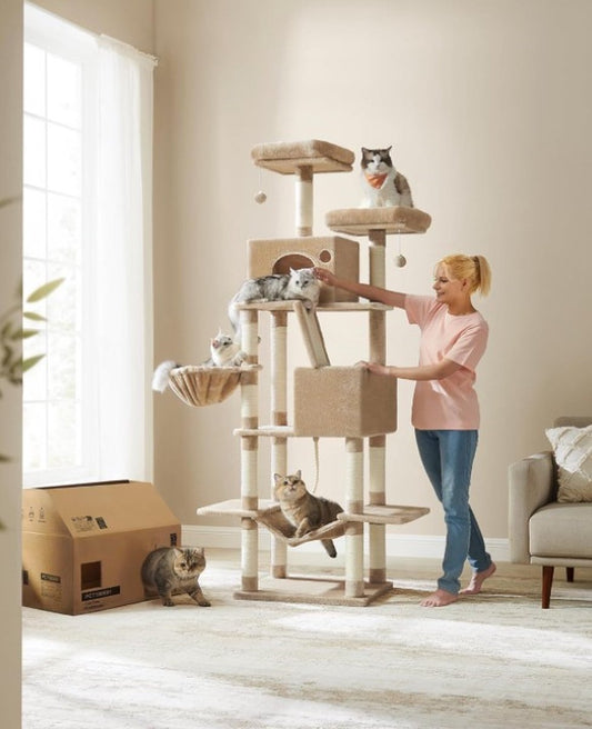 Scratching post for heavy cats - Tall scratching post - Log scratching post - Scratching post for large cats - Cat tower - Ceiling scratching post - Sturdy scratching post - Scratching post for cats - XXL - Cat enclosure