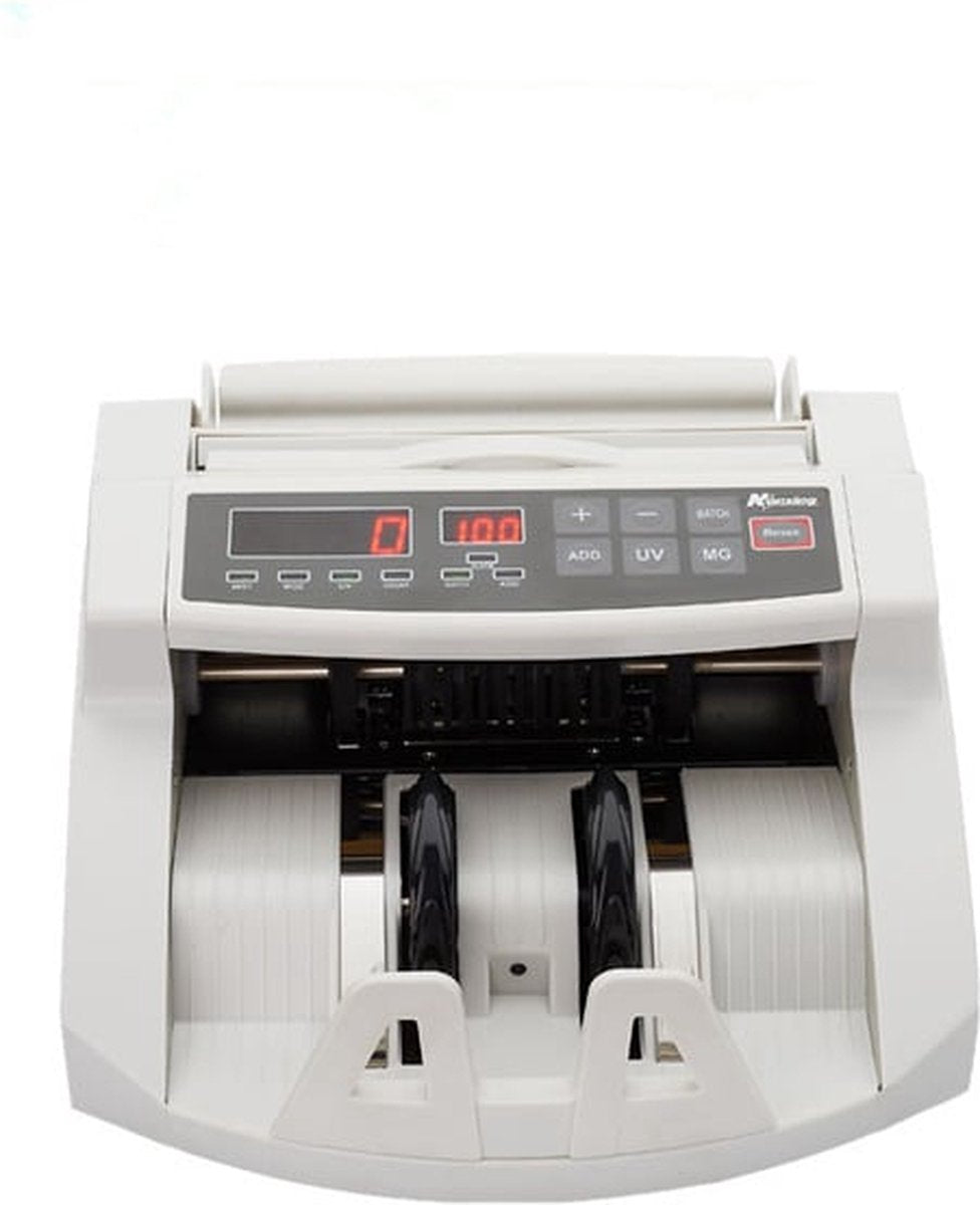 Money counting machine - up to 300 banknotes - 28.9x25.5x18 cm - white