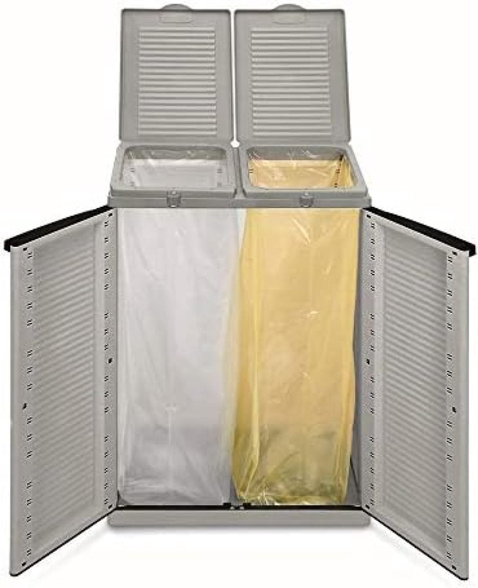 Ecocab 2 Afvalscheidingskast, voor binnen en buiten, 2 aparte vakken, 68 x 39 x 88,7 cm 110Liter