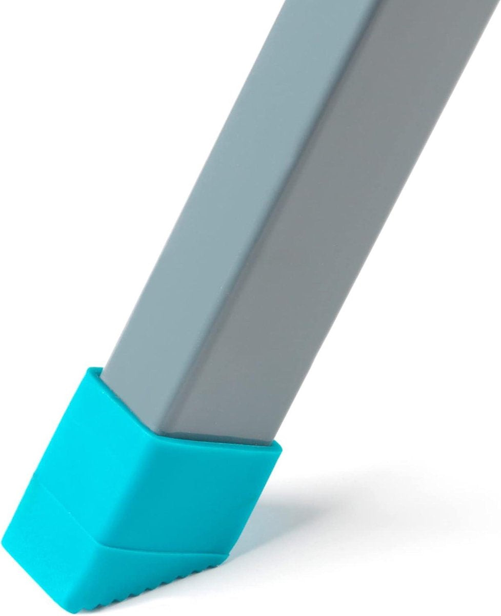 3-step ladder with anti-slip treads - durable and sturdy - for indoor and outdoor use - reach height of approx. 2.5 metres - safety clip - foldable - turquoise/grey ladder
