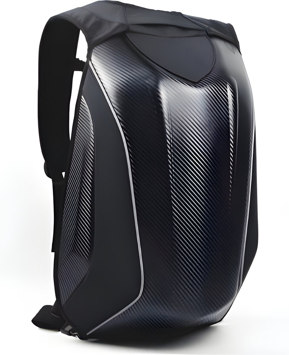 E-Shop4u - Carbon Fiber Motorhelm Rugzak 30L - Waterdichte Tas - Motor Rugzak - Harde Schaal - Turtle Bag - Innovatieve Motorfietstas - Waterbestendig - Grijs
