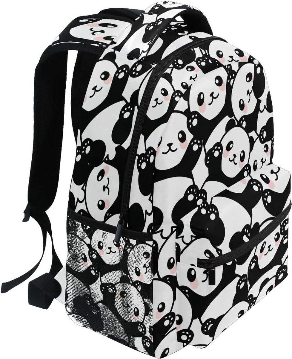 Reisrugzak Laptop Middelbare School Studenten Canvas Kids Boekentas Lichtgewicht Mode Waterdichte Schouder Dagrugzak - Panda Thema - voor Dames Heren Jongens Meisjes A Boekentas meisjes