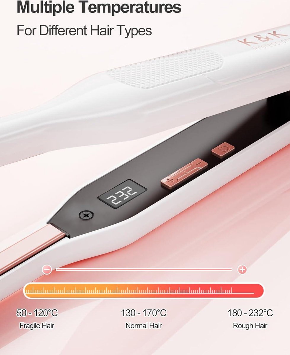Mini Stijltang Voor Kort Haar 2 in 1 - Glad en Krullend - Instelbare Temperatuur - Keramische Stijltang - Kleine Reizen - Dubbele Spanning - 50 ℃ - 230 ℃