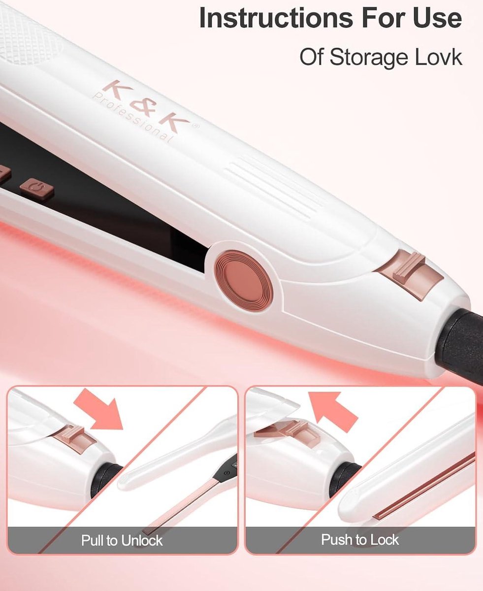Mini Stijltang Voor Kort Haar 2 in 1 - Glad en Krullend - Instelbare Temperatuur - Keramische Stijltang - Kleine Reizen - Dubbele Spanning - 50 ℃ - 230 ℃