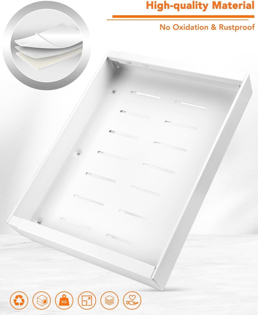 Uittrekbare kastorganizer 32-52 B x 42 L x 7 H - Keukenkast organizer met robuuste lade - Telescopische lade voor keuken - Uittrekbaar - Geen boren en spijkeren nodig Keukenkast organizer