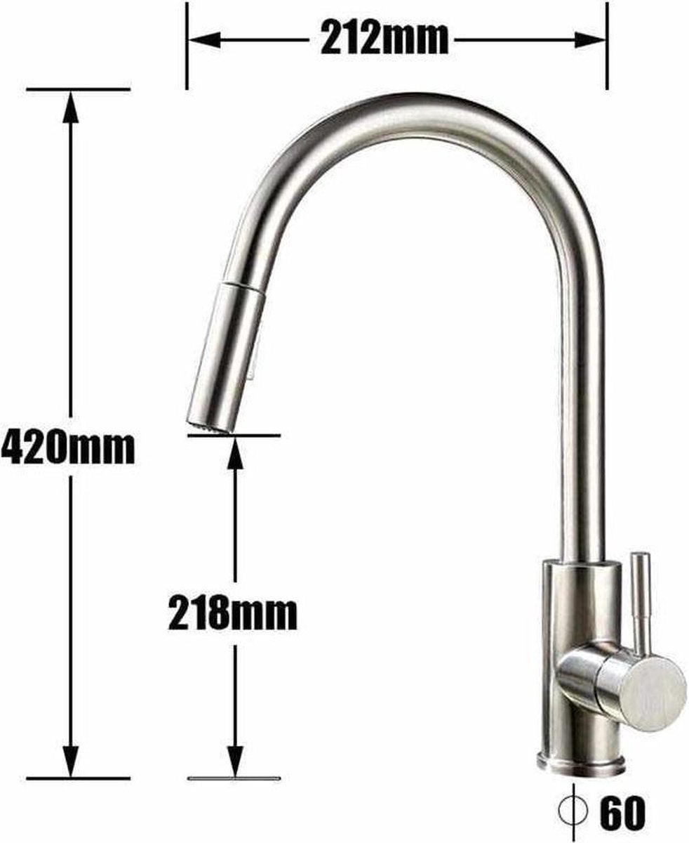 Touch Sensor kitchen tap pull-out hose stainless steel fully swivel hot and cold