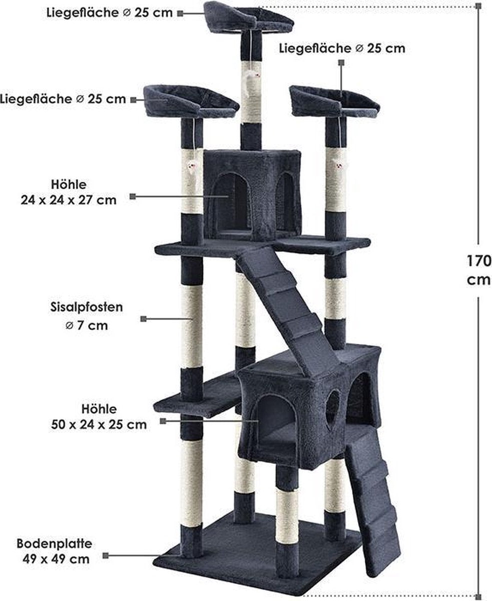 Cat Scratching Post - Amy - Dark Grey