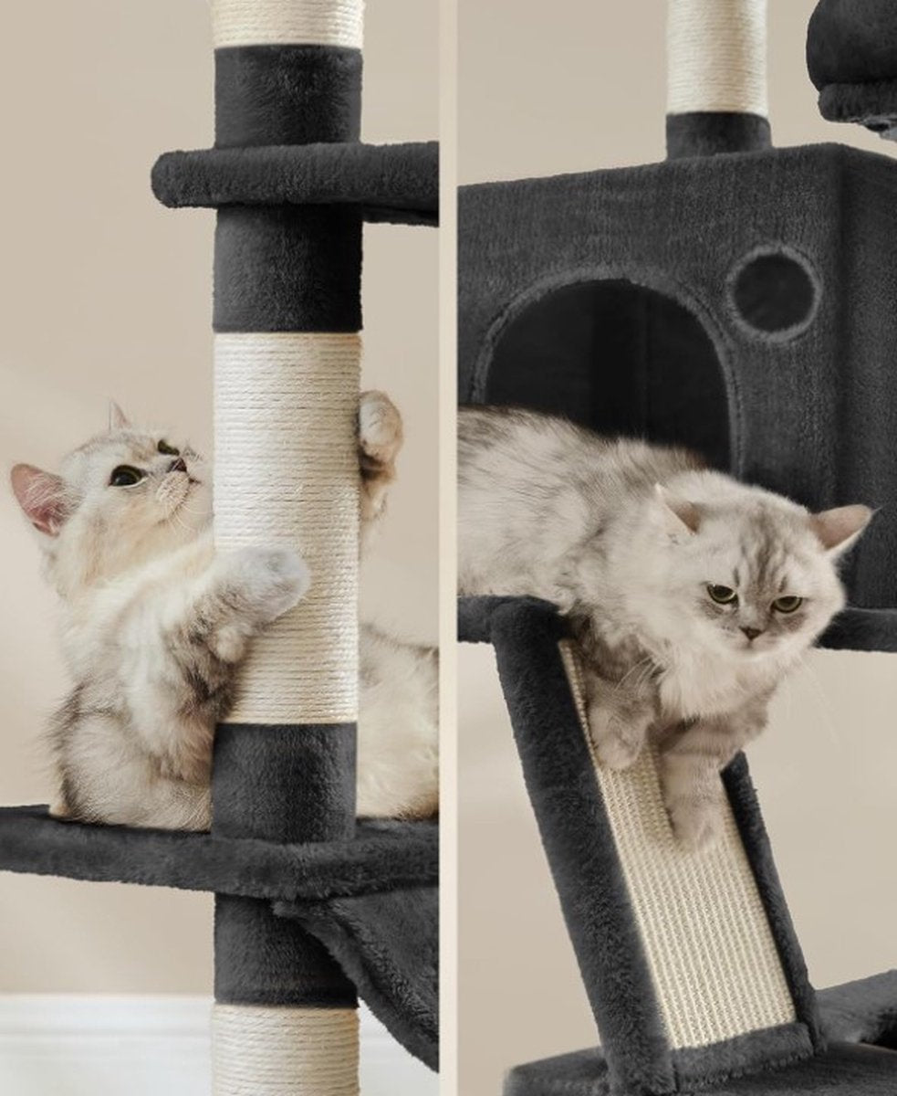 Krabpaal voor zware katten - Hoge krabpaal - Krabpaal boomstam - Krabpaal voor grote katten - Kattentoren - Krabpaal plafond - Stevige krabpaal - Krabpaal voor katten - XXL - Kattenverblijf