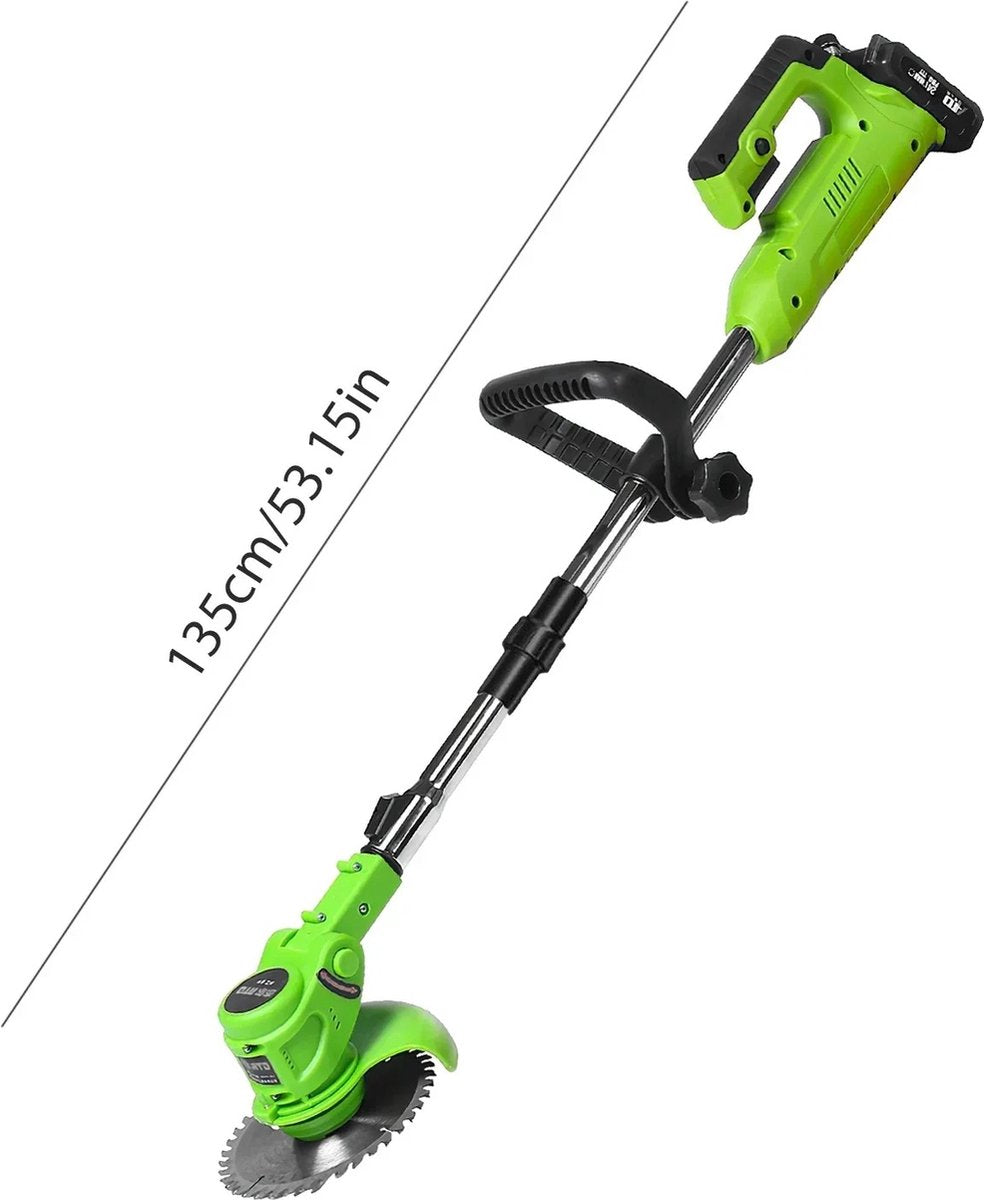 Iptrading - grastrimmer - 800 W onkruid wieden - 2 accu's - gras trimmen - handzaam en gemakkelijk te gebruiken - diverse snijmessen
