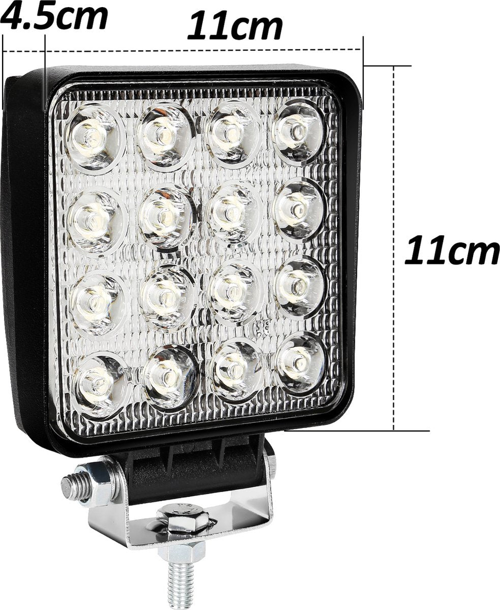 10x led-werklamp 48 watt - werklamp - werkverlichting - veel licht - auto - bus - achteruitrijverlichting - extra led-koplamp voor offroad 12 V 24 V koplamp IP67-waterdicht, achteruitrijlicht voor tractor, auto, graafmachine, SUV, UTV, ATV