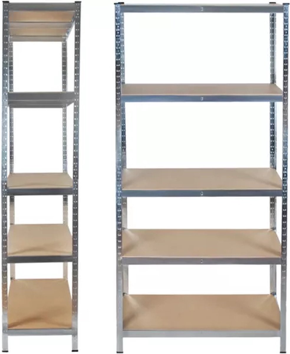 Stevige Stellingkasten - 220 cm hoge stellingkast metaal - Opbergrek - Magazijnstelling - Stelling met legplanken - Zware stellingkast - Opbergrek met planken - Stalen stellingkast Grote stellingkast - Opslag stelling - Opbergrekken - 220x100x45 cm