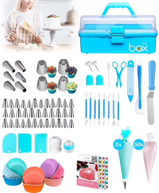 Cake Decorating Baking Set - 236 Pieces - Piping Bag with Nozzles - Cake Stand - Cake Pan - Cake Topper