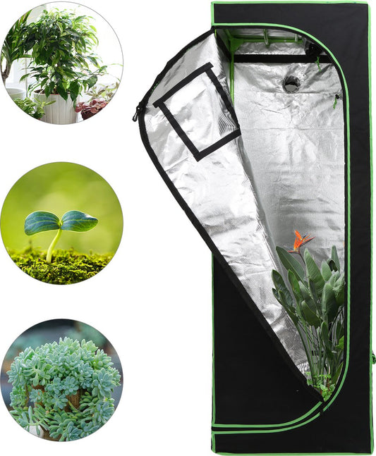 Indoor kweekkast - 60 x 60 x 180 cm - Indoor Growtent - Kweekbox voor planten - planten kweken - Zwart&Groen - 2-in-1 kweekkast - Planten Dark Room - Kas - Waterdicht