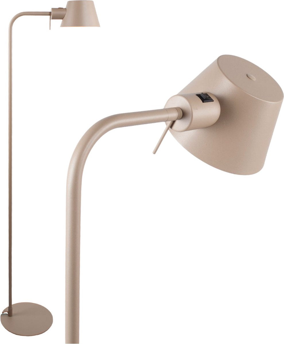Minimalist adjustable reading lamp | 1 light | sand / beige color | metal | 140 cm high | dining room / living room | floor lamp | standard lamp | modern / Scandinavian | practical design