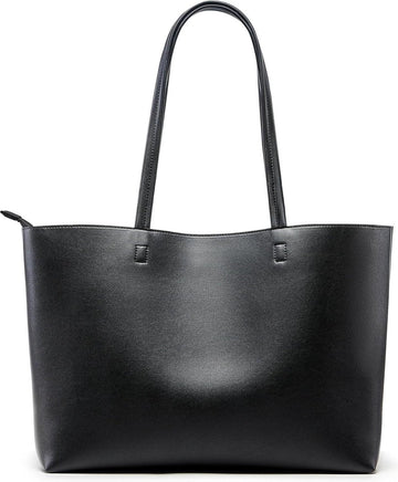 Grote shoppertas voor dames - waterdichte PU-leer handtas met ritssluiting voor werk en reizen Tote bag met rits