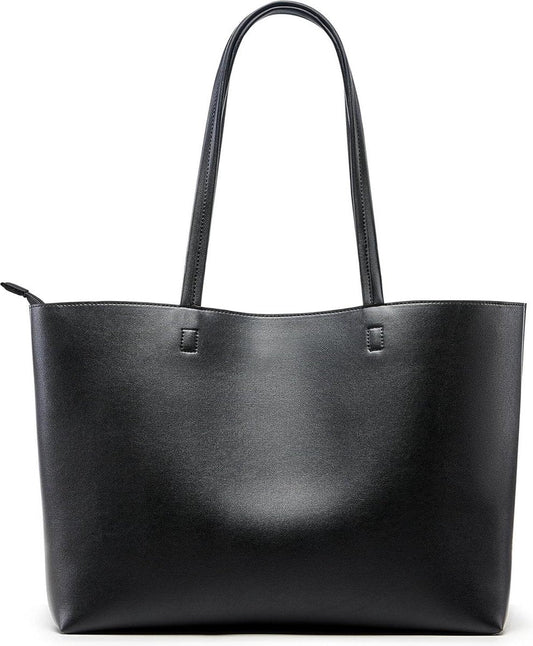 Large Shopper Bag for Women - Waterproof PU Leather Handbag with Zipper for Work and Travel Zipper Tote Bag