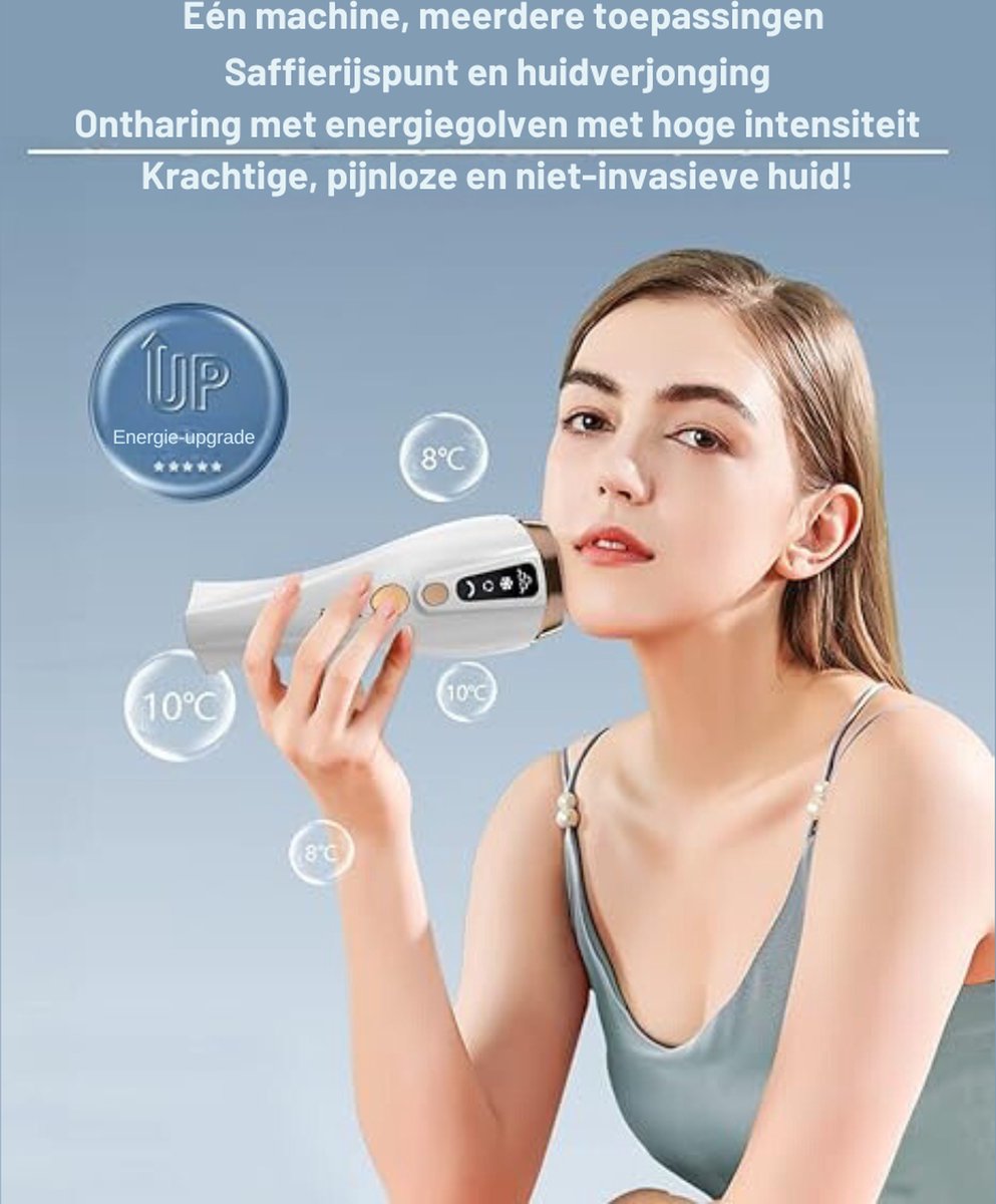 IPL Laser Ontharingsapparaat - Laser Ontharing Met IJskoeling - Ontharing Laser - Ontharingsapparaat Laser - Ontharingsapparaten Laser - Permanente En Pijnloze Haarverwijdering - Voor Gezicht En Lichaam - Automatische & Handmatige Modus