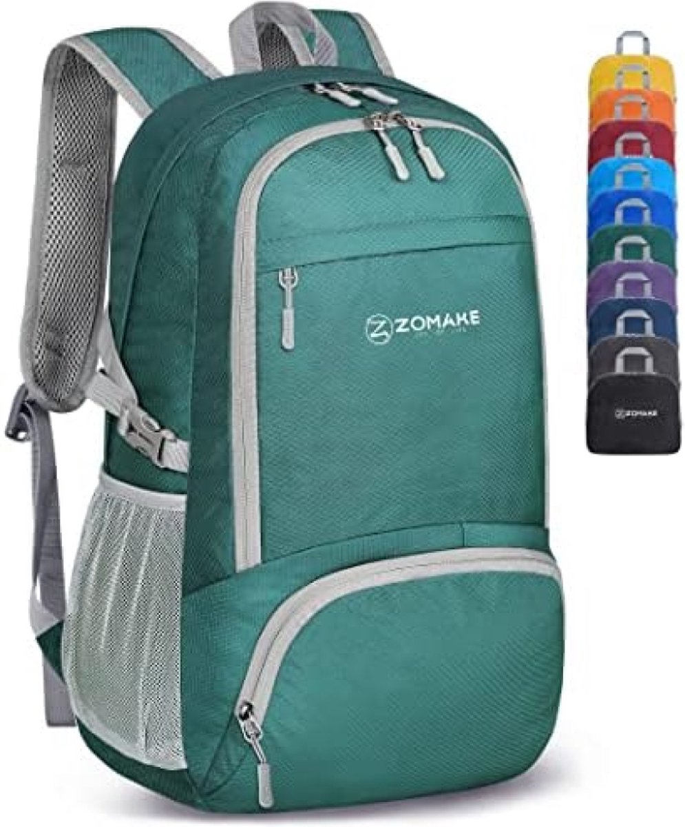 Ultralichte Opvouwbare Rugzak 30L, Kleine Waterdichte Wandelrugzak, Opvouwbare Rugzak voor Dames en Heren, Outdoor Wandelen Kamperen Reizen (Legergroen)