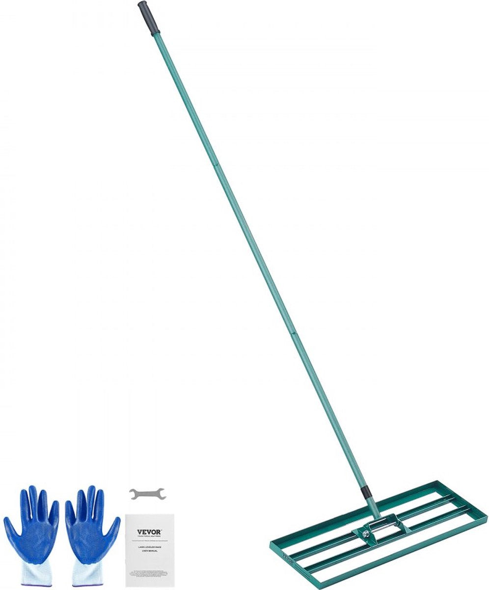 Lawn Leveler 760x254 mm Grondplaat Egalisatiegereedschap Aluminiumlegering en Q235 Staal Nivelleerhark 1981 mm Steel Grondplaat Golfgras Egalisatiegereedschap voor het egaliseren van Zand Aarde Compost en Mos