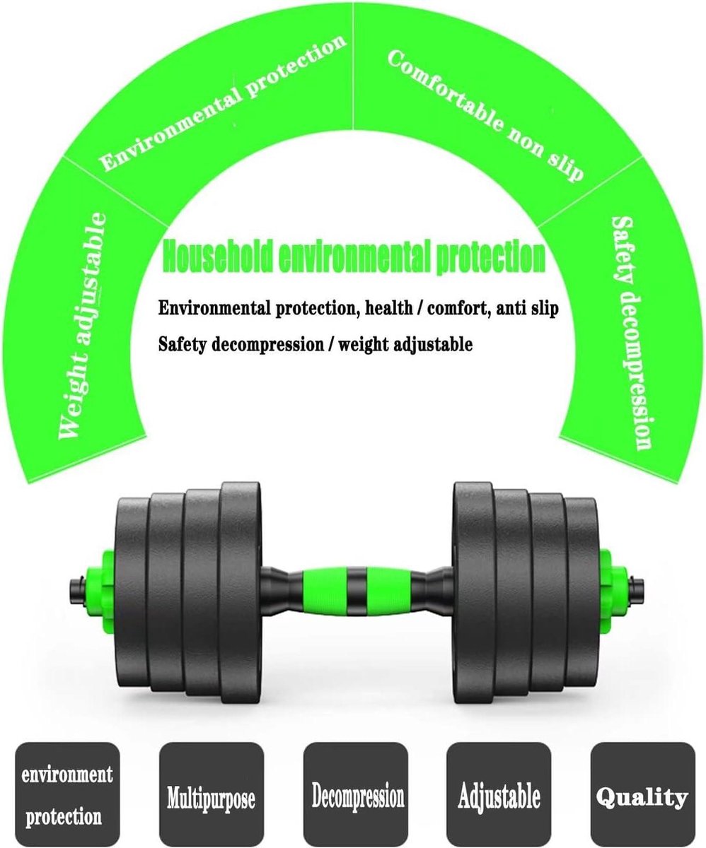 Verstelbare dumbbellset 10 kg (2x5 kg) - 1 paar - 3-in-1 halter met halterstangverbinding - voor heren en dames - krachttraining thuis - fitnessgewichten - halters - lange halter - halterset met gewichten